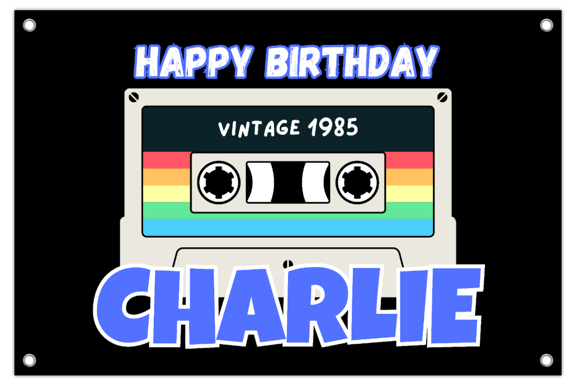 HBD Cassatte Tape Banner